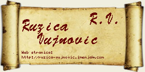 Ružica Vujnović vizit kartica